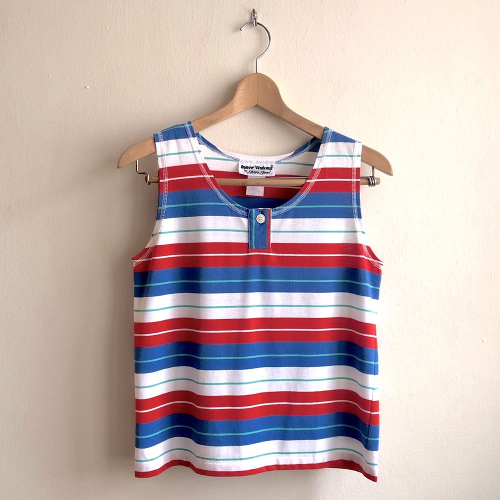 Vintage Inner Visions Ship’n Shore Striped Tank Size Small